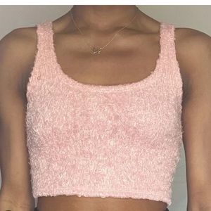 Pink teddy tank top
